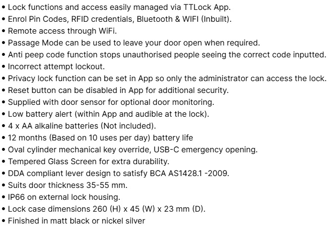 Pro Stafford Takka EUR sva TTlock IP66